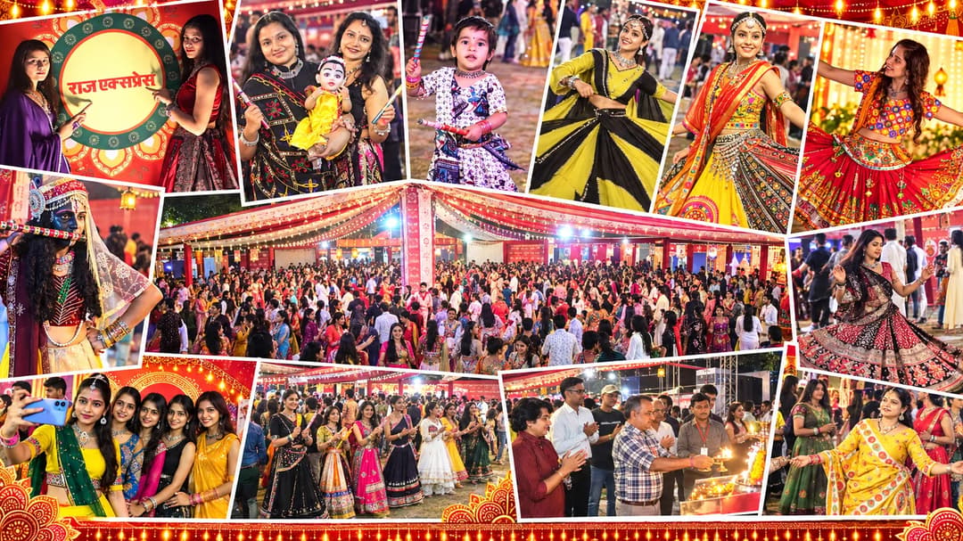 'राज गरबा महोत्सव' के दूसरे दिन बिखरी अनोखी चमक; दूधिया रोशनी और सतरंगी छटा के बीच झूमा इंदौर
