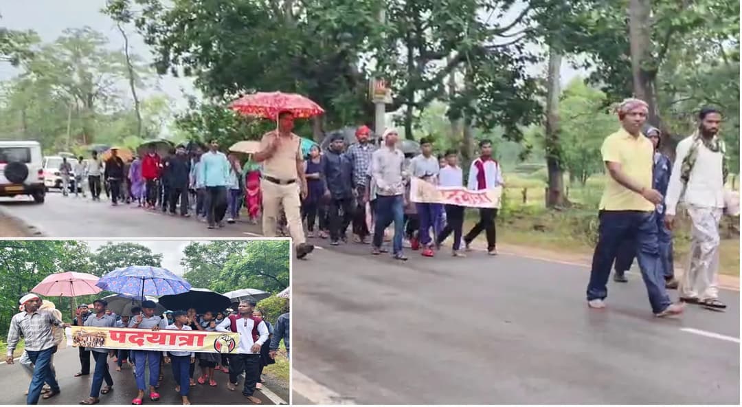 आंधी-बारिश में 15 किमी पैदल चले मासूम, नए स्कूल भवन की मांग