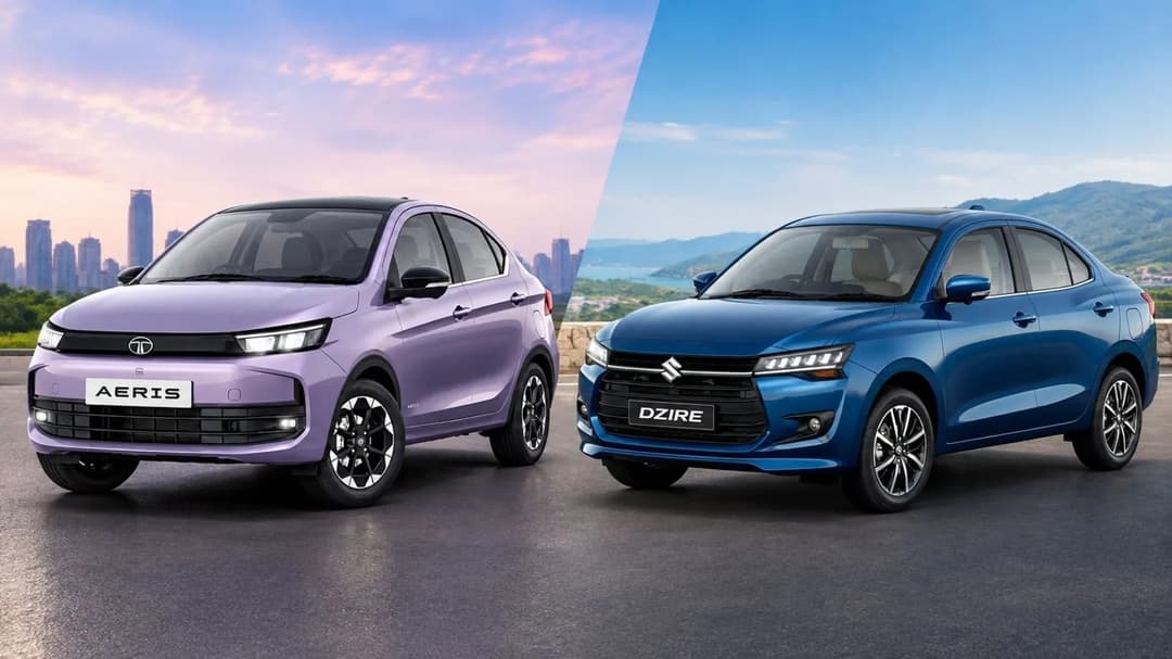 Tata Aeris और Maruti Dzire में कुछ खूबियां एक जैसी हैं और कुछ अलग हैं। (AI रिक्रिएट इमेज)