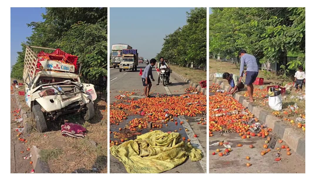जबलपुर में एनएच-44 पर पिकअप को ट्रक ने मारी टक्कर