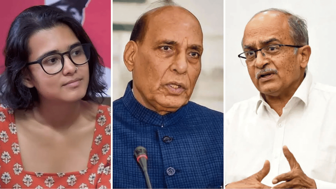 नेहा बोरा के बांग्लादेश और प्रशांत भूषण के रिजीम चेंज वाले बयान पर राजनाथ सिंह ने जवाब दिया है।