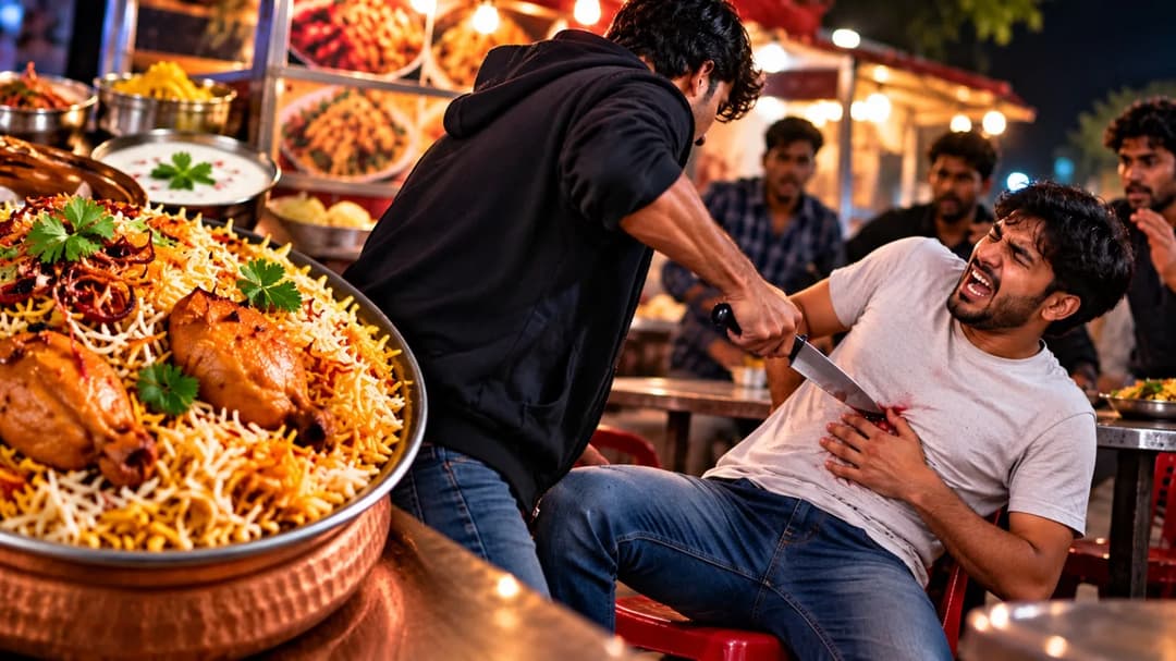 रायगढ़ में बिरयानी के लिए हत्या, AI जनरेटेड फोटो।