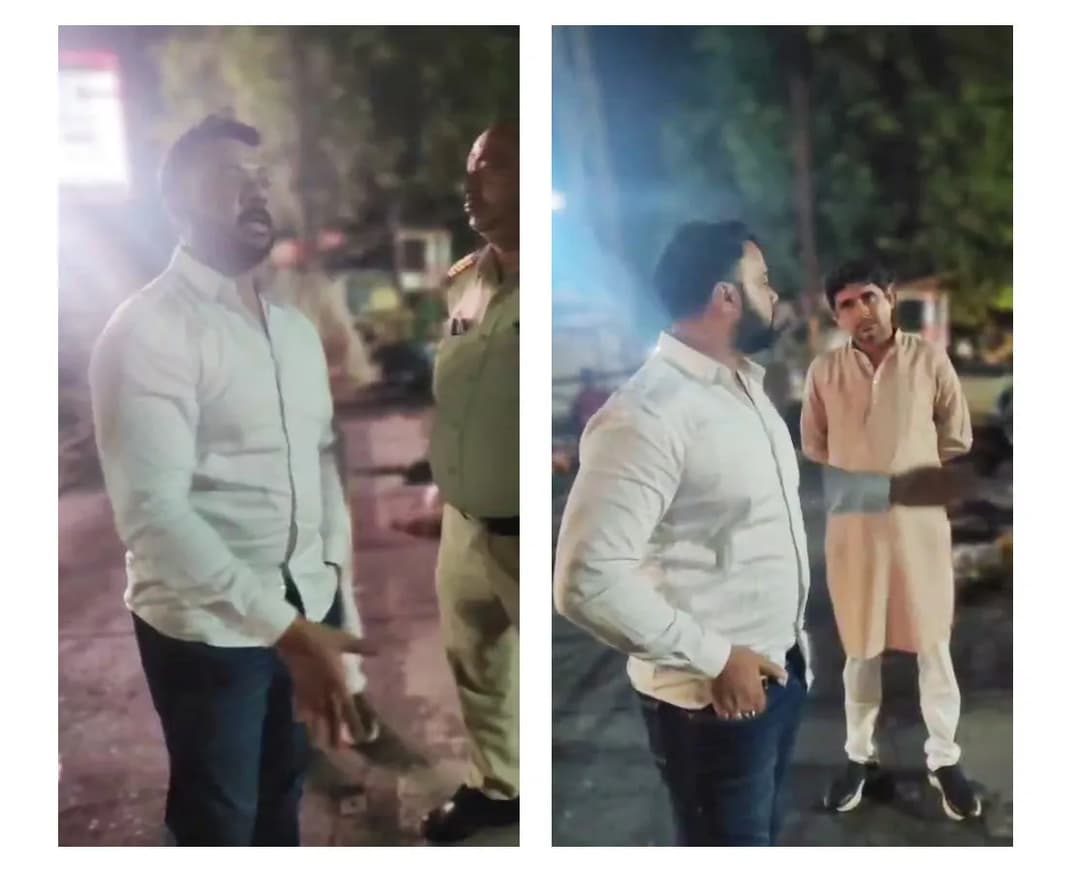 दुर्गा पंडाल रोड से पीछे हटने को कहने पर विवाद।