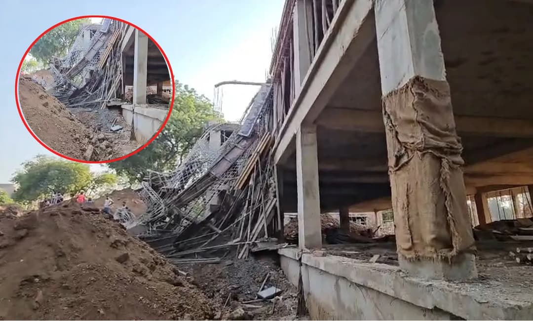 ग्वालियर में निर्माणाधीन सांदीपनि विद्यालय की छत गिरी