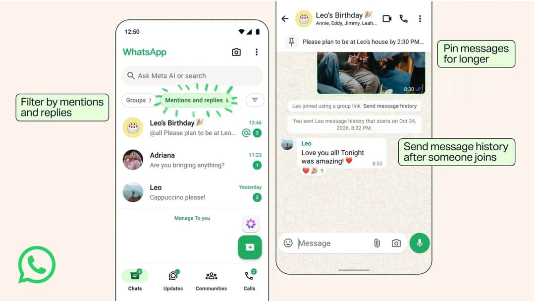 WhatsApp अब यूजर्स को मेंबर्स के साथ ग्रुप स्टेटस शेयर करने की सुविधा देता है। (फोटो सोर्स- WhatsApp)
