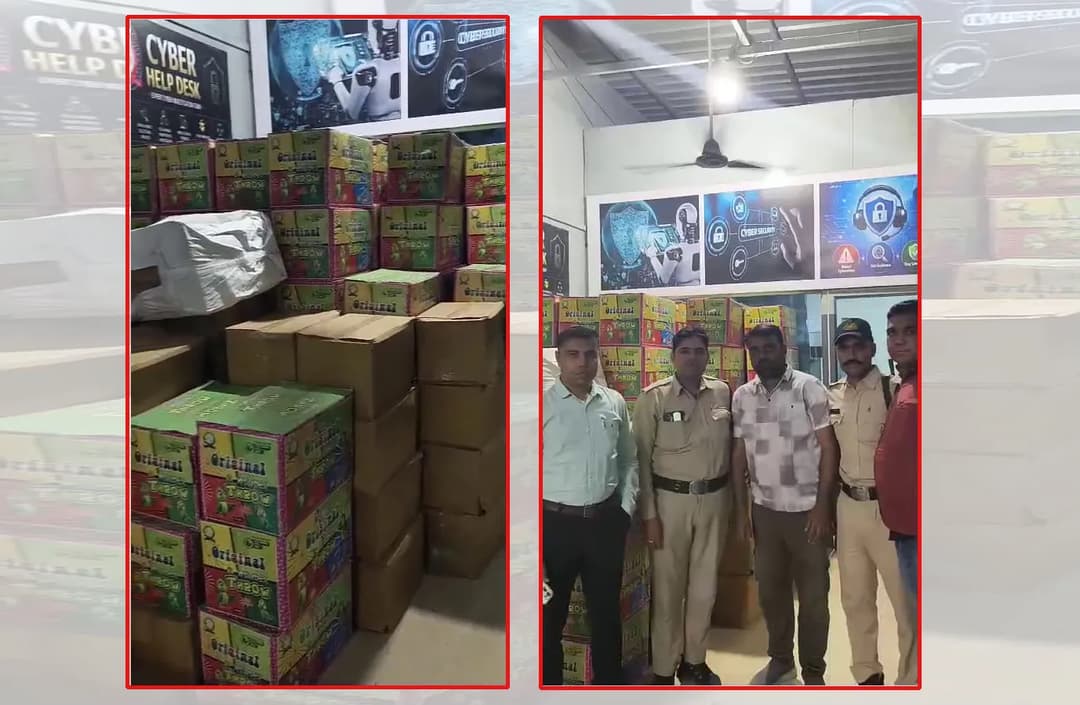 अवैध पटाखा गोदाम से पुलिस ने करीब 2 लाख 62 हजार रुपये कीमत के 197 कार्टून पटाखे जब्त किए।